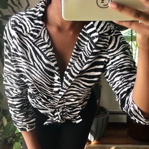 Zebra Printed Oversized Top